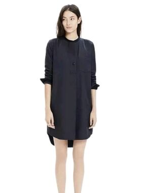 Madewell Latitude Charcoal Gray Wool Shirt Dress Size XXS